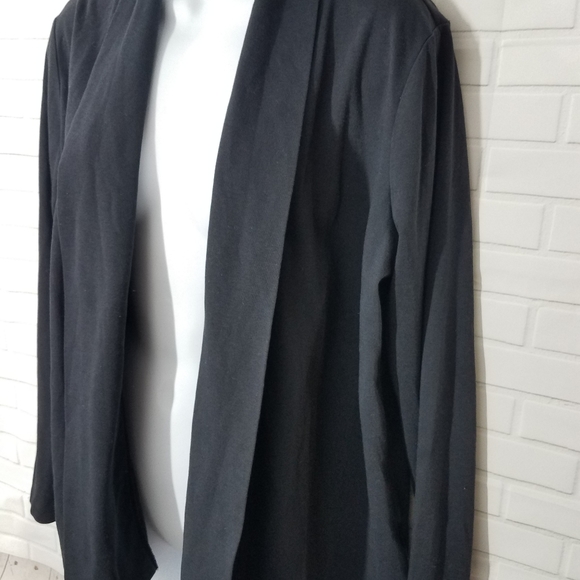 Lands End Black Open Cardigan Sweater - Picture 3 of 7